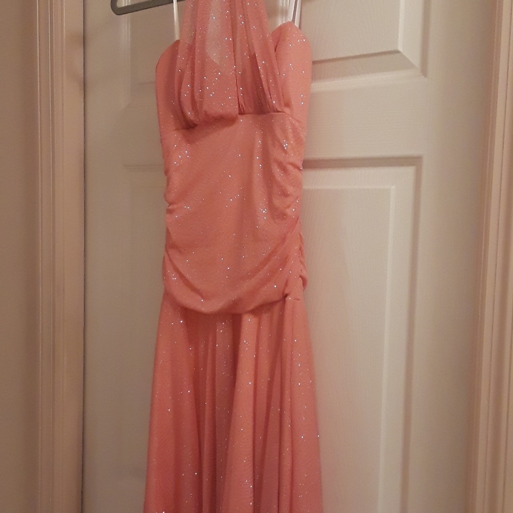 Sparkle salmon pink dress